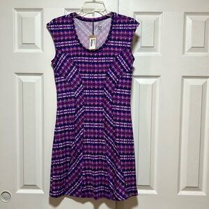 💗NWT Title Nine Espionage Dress Medieval Blue Multi Color - Size Small